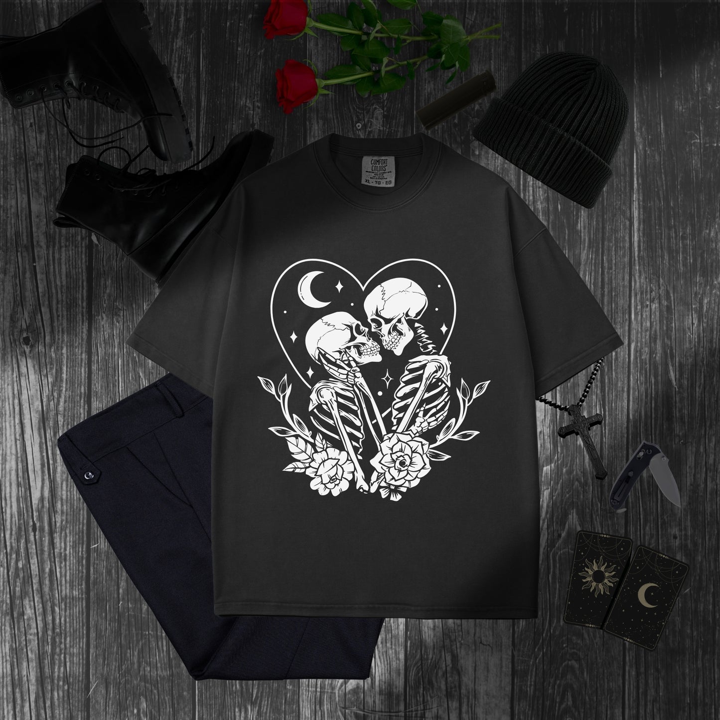 Til Death Do Us Part Tee: Gothic Skeleton Love Graphic Tee