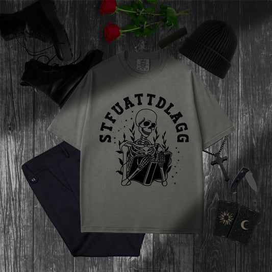 STFUATDLAGG Reading Skeleton Tee: Introvert Edition